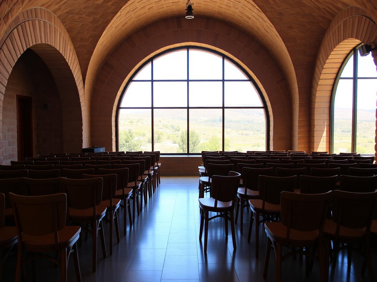 Conference hall with vaulted ceiling